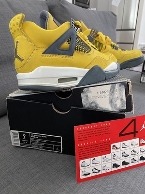 2006 Air JORDAN IV 4 Retro LS LIGHTNING SZ 8 Yellow BOX Thunder Nike | eBay