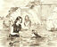 miniature 1  - 1866 Pen and Ink Drawing - The Swimmers