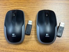 Lot of 2 Logitech BLACK Wireless USB Optical Mouse