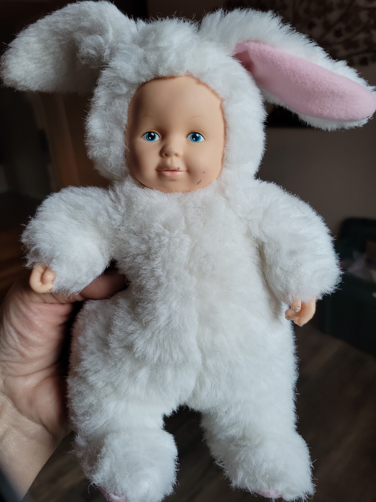 Anne Geddes Baby Plush Bunny Outfit Rubber Face Blue Eyes 8" eBay