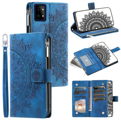 NUU MOBILE A9L Case Datura Leather Zipper Card Slots Flip Wallet Pocket Cover
