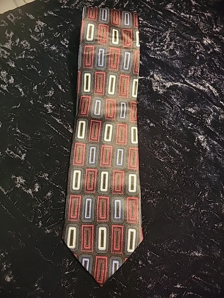 Traje profesional geométrico Giorgio Brutini para hombre corbata negra roja Foto 4 de 4