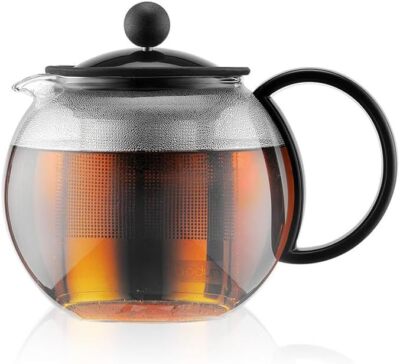 Bodum Assam Tea Press Black Lid Handle Stainless Steel Filter 0.5l 17oz