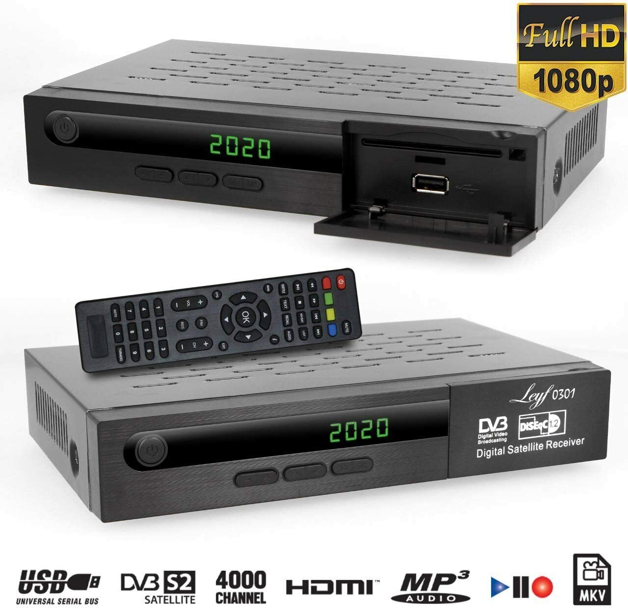 ⭐⭐Digitaler Satelliten Receiver FTA HD DVB-S2 HDMI SCART USB ASTRA - Hotbird ⭐⭐⭐