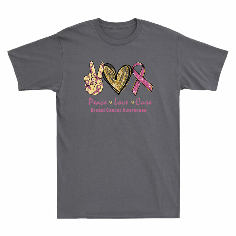 Peace Cure Pug Breast Cancer Awareness Gifts T-Shirt Peace Cure Pug Breast Cancer Awareness Gifts T-Shirt