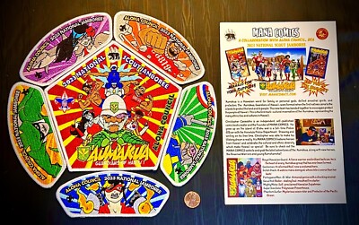 BSA ALOHA OA 567 2023 HAWAII JAMBOREE 6-PATCH MANA COMICS WHT DELEGATE 100 MADE!