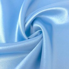 Charmeuse Satin Fabric Stretch 58" Wide Silky, Bridal Fabric By Yard Light Blue