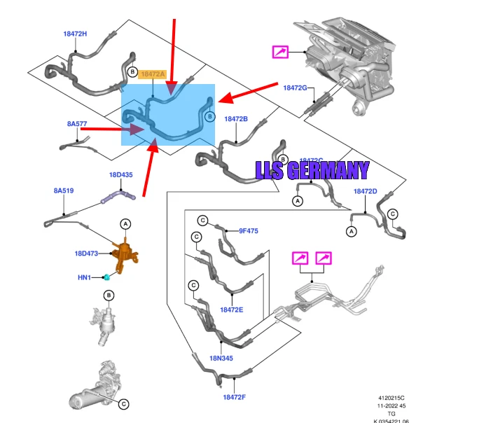 Heizung Kühlmittelschlauch für FORD TRANSIT V363 2.0 EcoBlue  