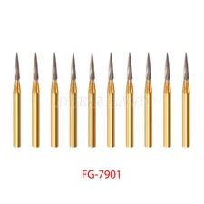 Dental Tungsten Carbide Gold Burs Trimming / Finishing / Polishing Flame FG7901