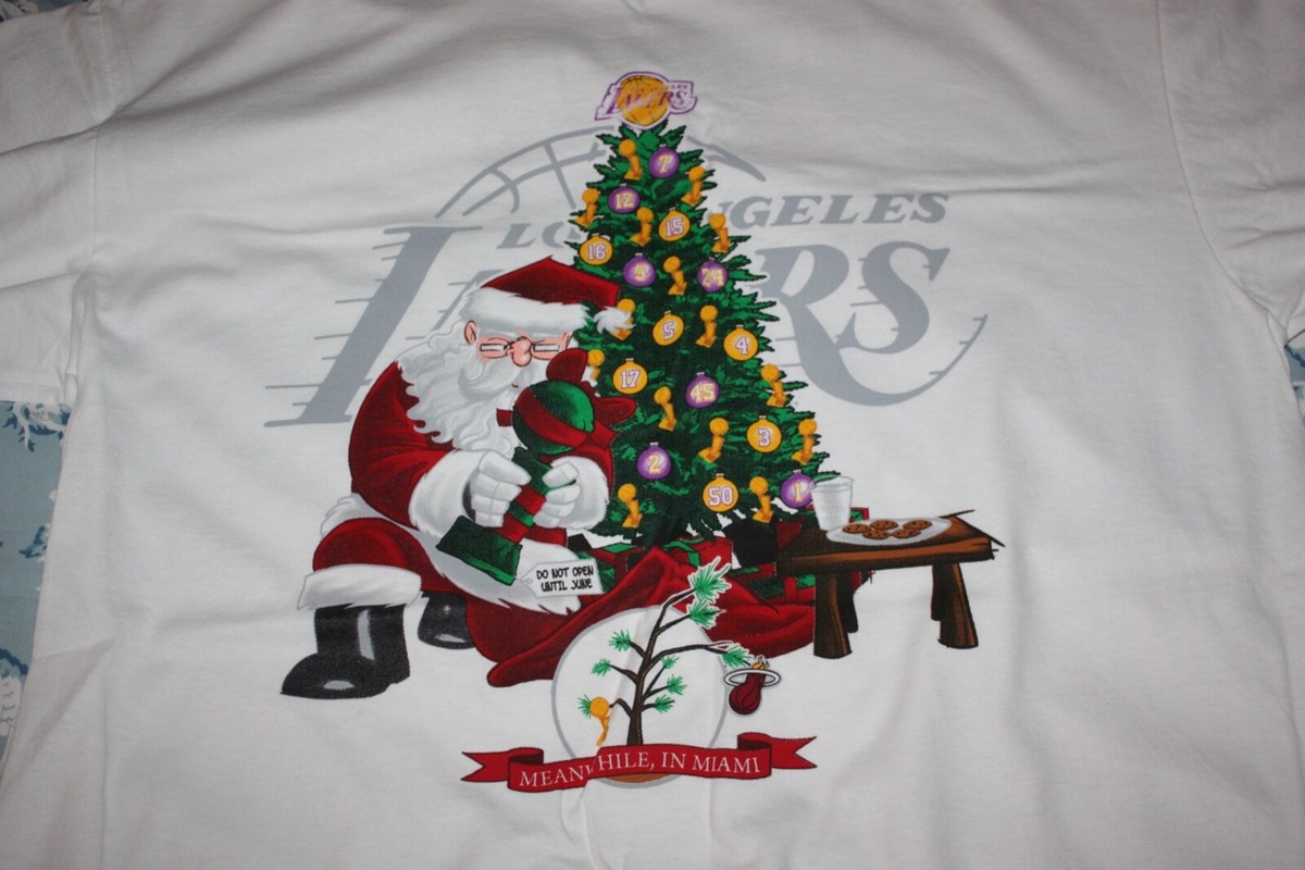 2010 Miami Heat vs Los Angeles LAKERS Christmas T-Shirt KOBE NBA Basketball  L