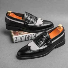 Men's Slip on Dress Tassel Shoes Loafers Casual Flats Formal Oxfords Low Heels