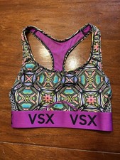 Victoria  s Secret VSX SPORT Racerback Geometric Sports Bra Purple XS