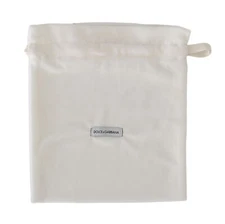 DOLCE & GABBANA Dustbag Cover Bag Cotton White Drawstring Small 23cm x 21cm