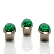 Handmade Malachite Gemstone Knob – Oval Cabinet & Drawer Pull | Elegant Handle