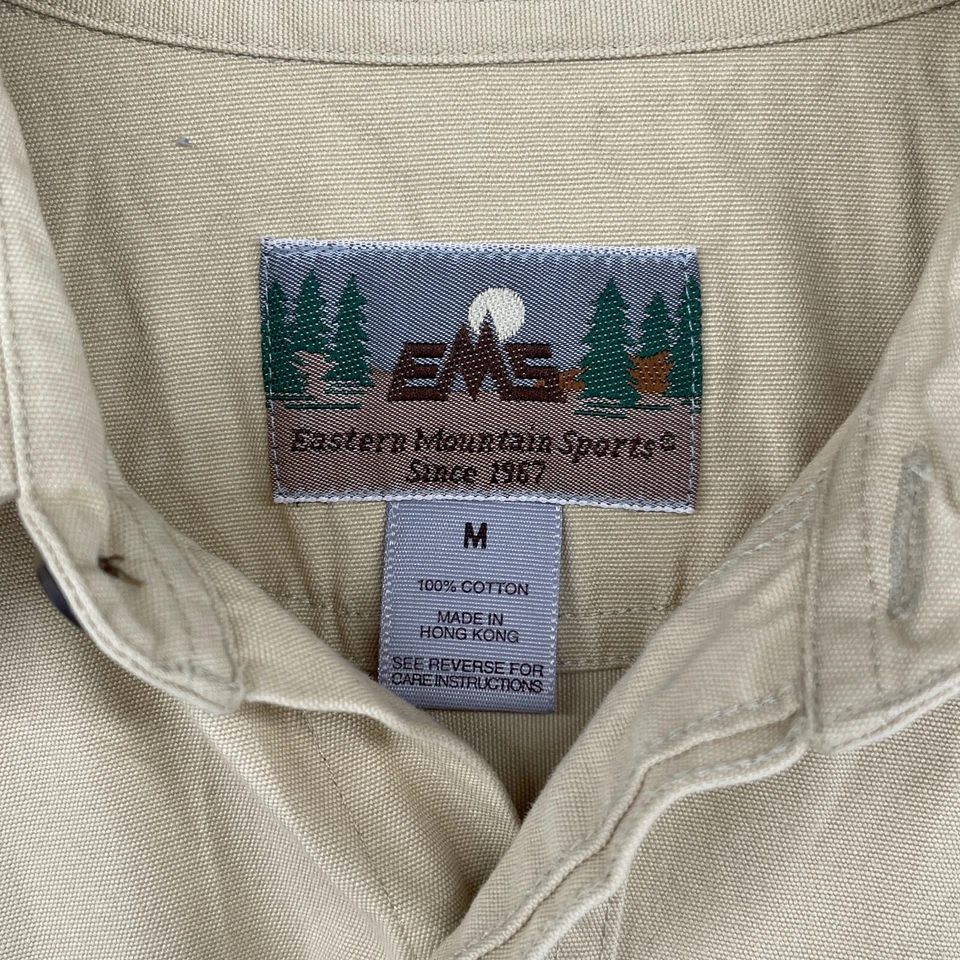 Camisa EASTERN MOUNTAIN SPORTS Para Hombres M Lona Trail Exterior Abotonada De Colección Beige Foto 4 de 4