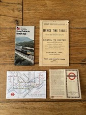 Vintage Tube, Train, Tram and Rail Maps and Timetables