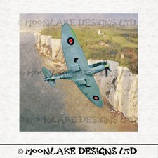 Spitfire Flugzeug über Dover Stoff Basteln P...