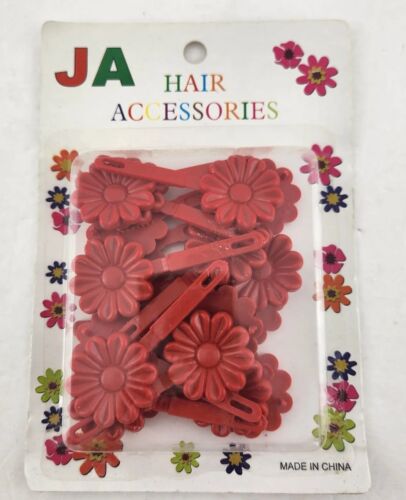 18 pièces barrettes de cheveux clips filles tout-petits fleurs florales rouges - Photo 1/3