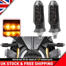 4Pcs Smoked Motorcycle Amber Mini LED Light Motorbike Turn Signal Indicator Lamp