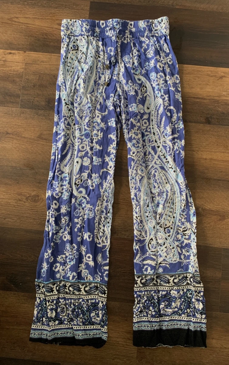 Artisan NY Womens Blue Floral Pants Size S eBay