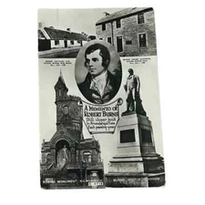 Postcard RPPC A Memento of Robert Burns Multi-view Scotland Vintage A433