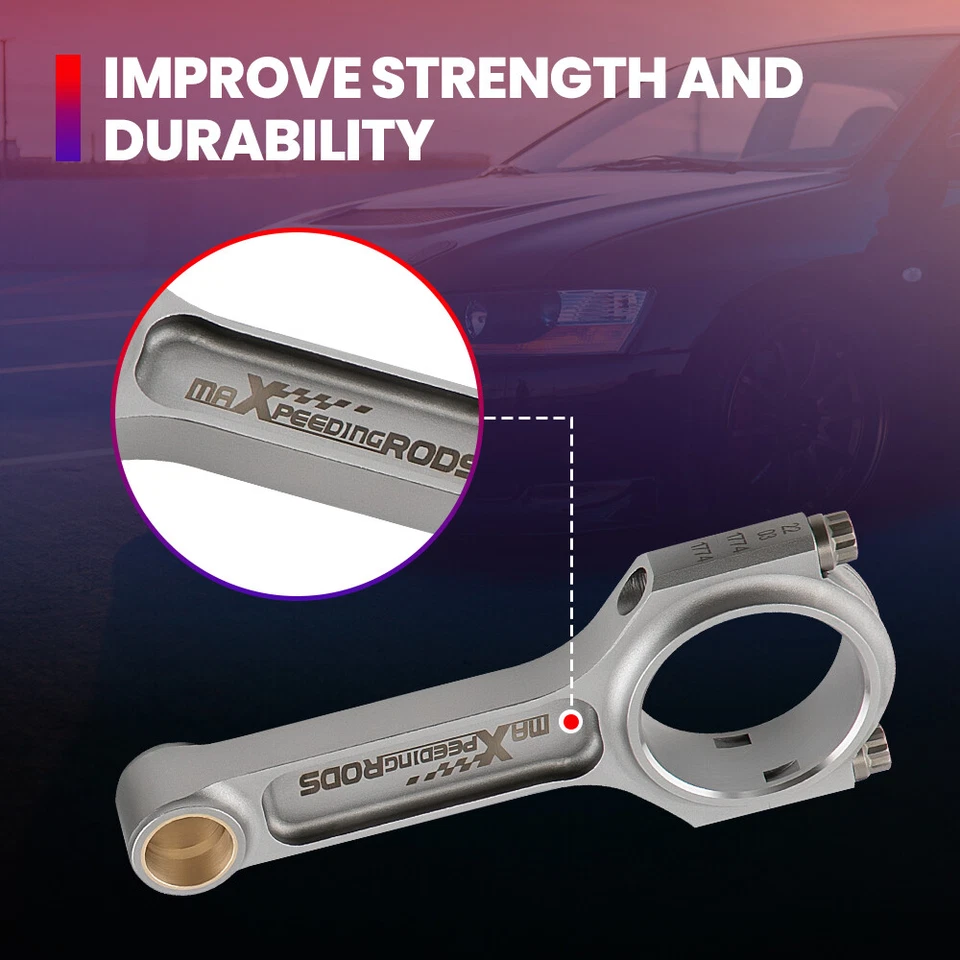 I-Beam Connecting Rods for Honda Civic CRX D16 D16A D16Y7 D16Y8 D16Z6 ARP Bolts - Image 4 of 4