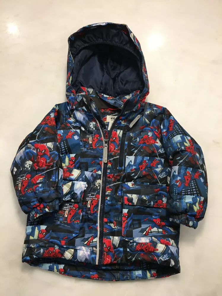 H&M Sport Marvel Spiderman Boys Winter Jacket Size 1 1/2 -2 Years