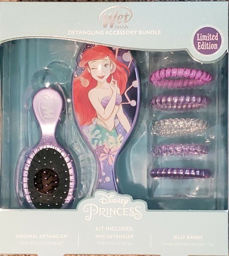 Pacchetto accessori districante SPAZZOLA BAGNATA DISNEY PRINCESS ARIEL ELSA GELSOMINO nuova con scatola!!! - Foto 6 di 7
