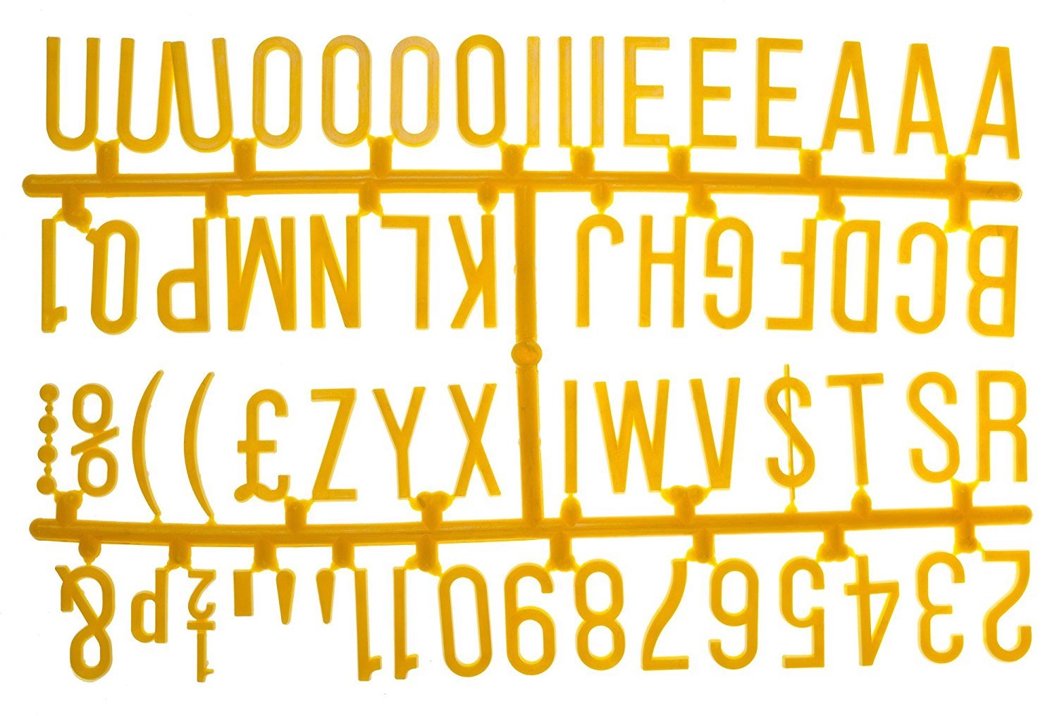 390 Peg Board letters Number Characters 32mm Restaurant Cafe Black Board Yellow
