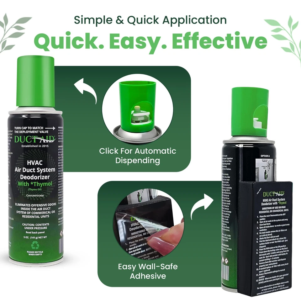 Duct Aid HVAC Air Deodorizer, Mold Treatment Fogger, Odor Remover Pack of 4 - Image 4 of 4