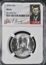 1970 D Kennedy 50C NGC MS 65 Signature Label