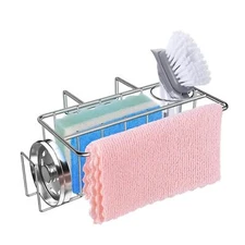Stainless Steel Sponge Holder Dish Cloth Hanger for Kitchen Sink Caddy Rack