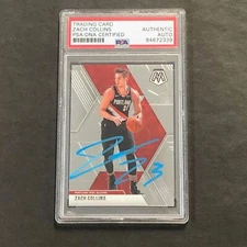 2019-20 Panini Mosaic #45 ZACH COLLINS Signed Card AUT0 PSA Slabbed Blazers