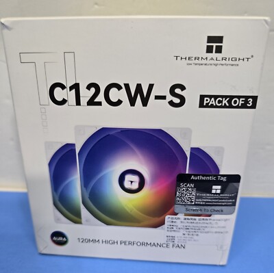TL-C12CW-S X3 CPU Fan 120mm White ARGB Case Cooler, 4pin PWM Silent Computer ...