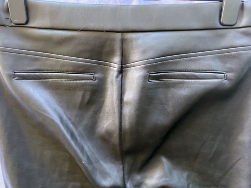 Womens Zara Super Soft Stretchy PU Leather Trousers Bootcut leg Size XL 34W27S - Picture 7 of 15