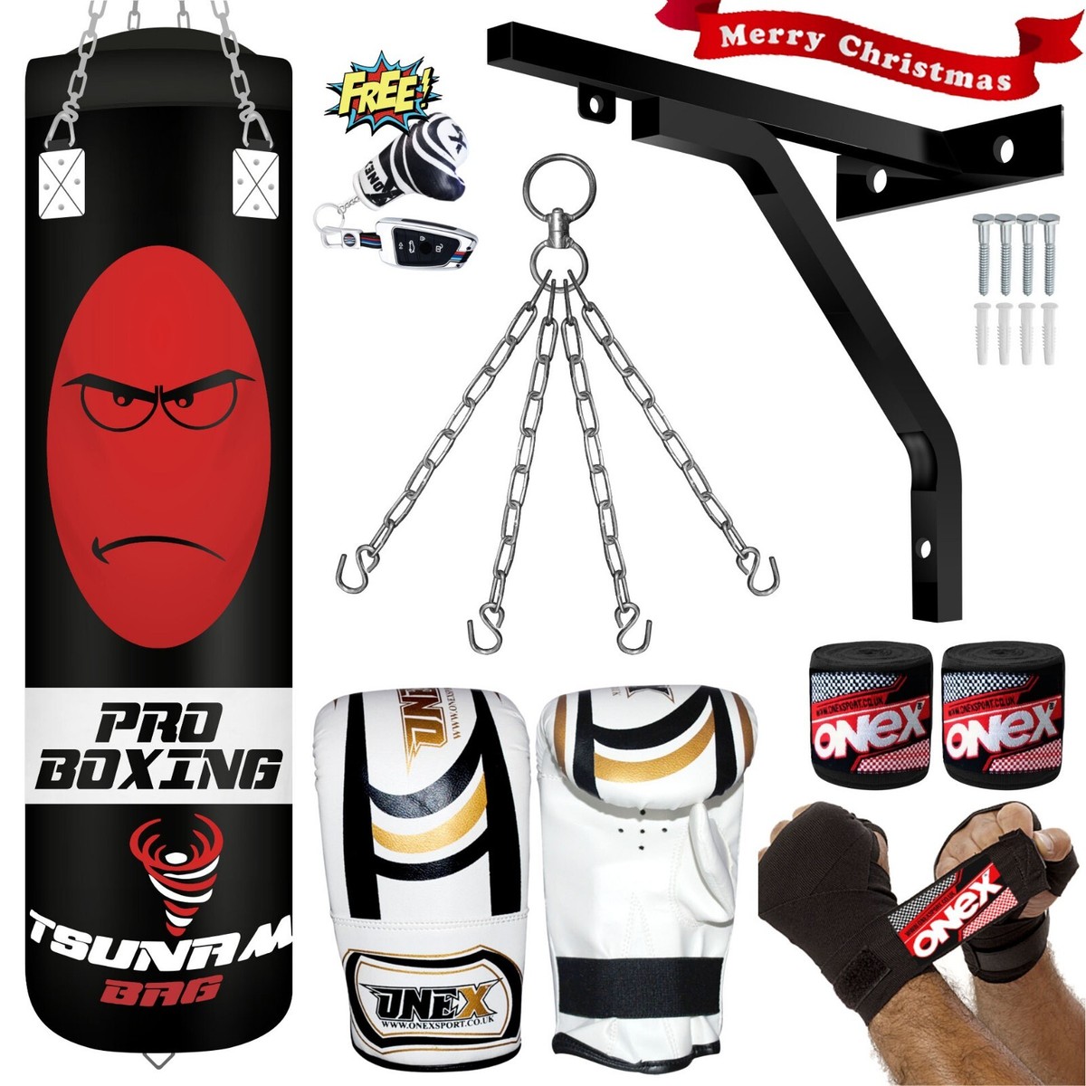 Martial Arts Onexsport Punch Bag Punch Bag Filled 5ft Heavy Boxing
