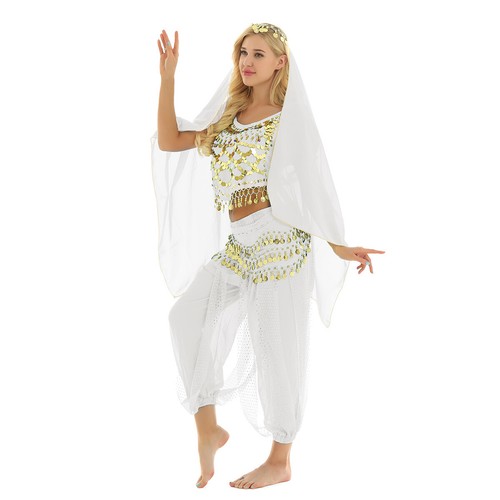 Damen Tanzbekleidung Laterne Kostüm Harem Outfit Cosplay Tanz Schal Bauch Sets - Bild 16 von 139