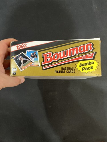 1992 Bowman Baseball Jumbo Box - 36 Sealed Packs 🔥 Mariano Rivera Rookie RC - Picture 3 of 6