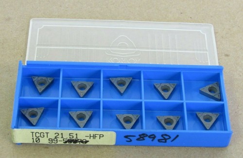 10 PCS KORLOY INSERT TCGT 21 51 -HFP GRADE CN100 CERMET - Bild 5 von 5