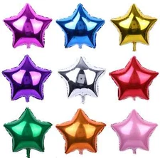 1-10 5" 10" 18" 24" Star Solid Foil Balloon Helium Ball Baby Shower Graduation