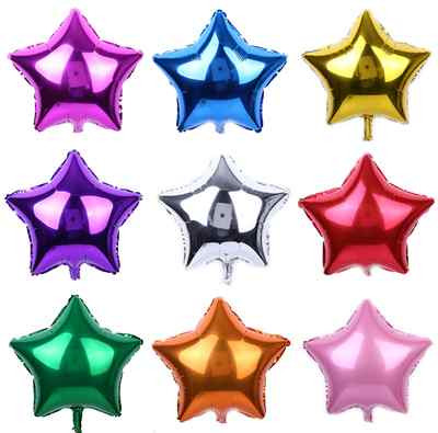 1-10 5'' 10'' 18'' 24'' Star Solid Foil Balloon Helium Ball Baby Shower Graduation