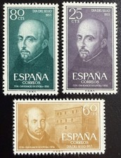 Spain 1956 San Ignacio de Loyola MNH Stamp Set Día del Sello Edifil 1186–88