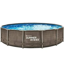 Summer Waves Active Frame 14ft x 36in Wicker Metal Frame Pool Set 