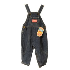 Vintage Girls OshKosh B'Gosh Denim Vestbak Overalls 6-9 M Pleated  USA  Bubble
