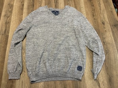 Basefield Sweater, Men's Size Large, Gray, Pullover, V-neck, Melange Cotton