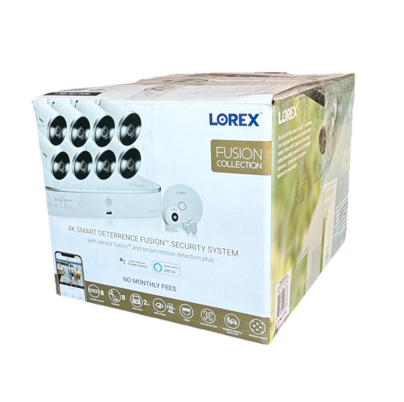 Lorex 4K 8-channel Fusion NVR Security System w 8 Smart Deterrence 4K Camera