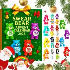 Swear Bear Advent Calendar 2025, 24 Days Funny Christmas Countdown Calendar Gift