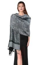 Paisley Jacquard Pashmina Shawl Wrap Scarf Stole (018-75)