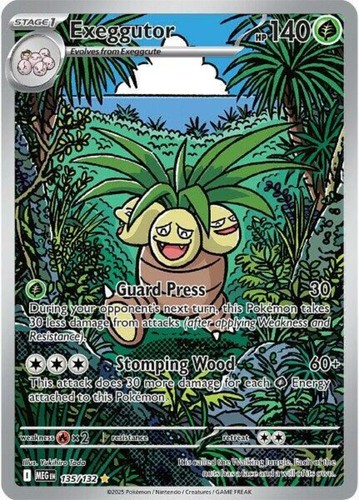 NM-Mint Exeggutor - 135/132 - Illustration Rare Pokemon Mega Evolution - Base Se
