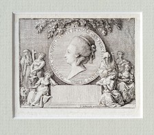 DANIEL CHODOWIECKI Casimira von Lippe-Detmold Radierung Passepartout 1780 E 349